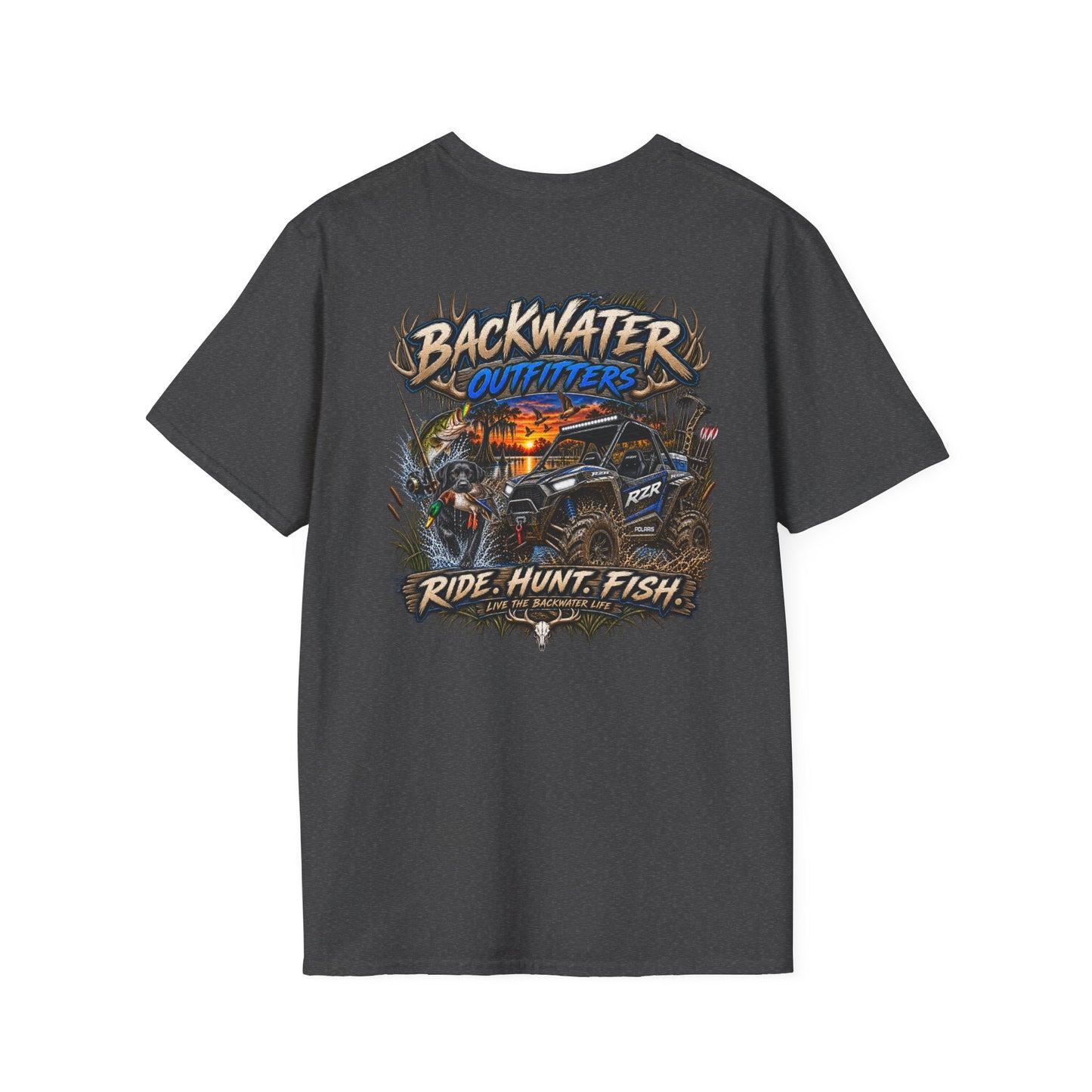 Backwater Outfitters T-Shirt — Rustic Camping & Fishing Logo Tee