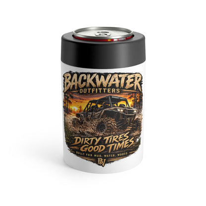 Backwater Outfitters Can Cooler – “Dirty Tires Good Times” Mud Runner Can Holder