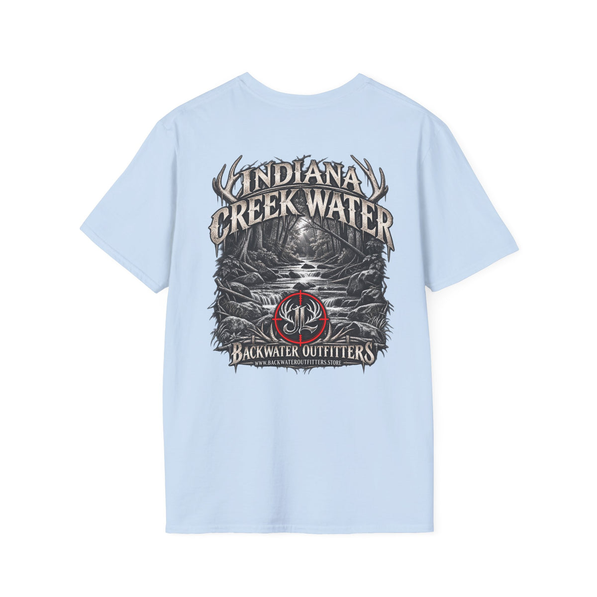 James Luker Indiana Creek Water Graphic T-Shirt — Backwater Outfitters Outdoor Tee Printify