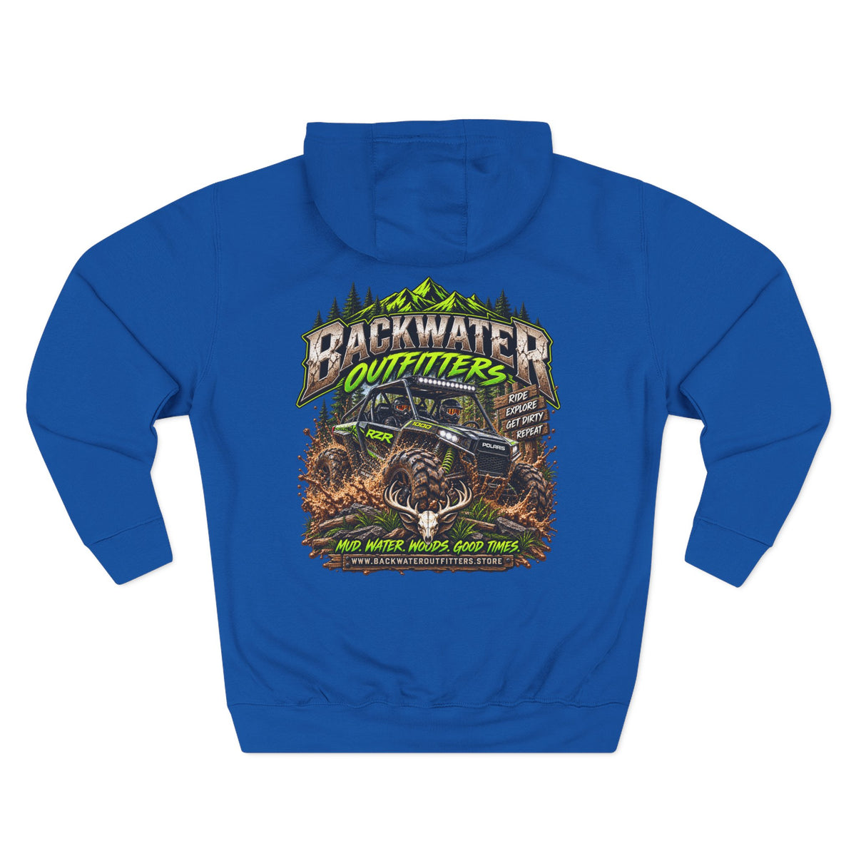 Backwater Outfitters Hoodie — Off‑Road Adventure Fleece Pullover