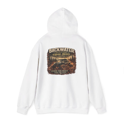 Backwater Outfitters Hoodie – Vintage Off‑Road “Trail Boss” Graphic