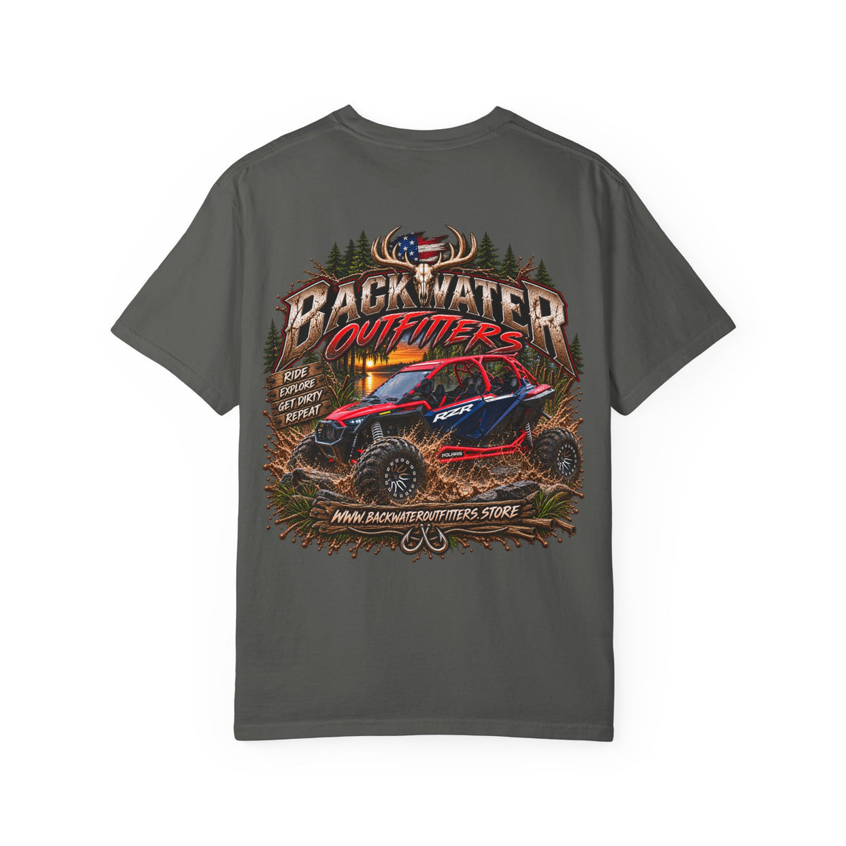 Off-Road UTV Graphic T-Shirt — "Backwater Outfitters" Adventure Tee