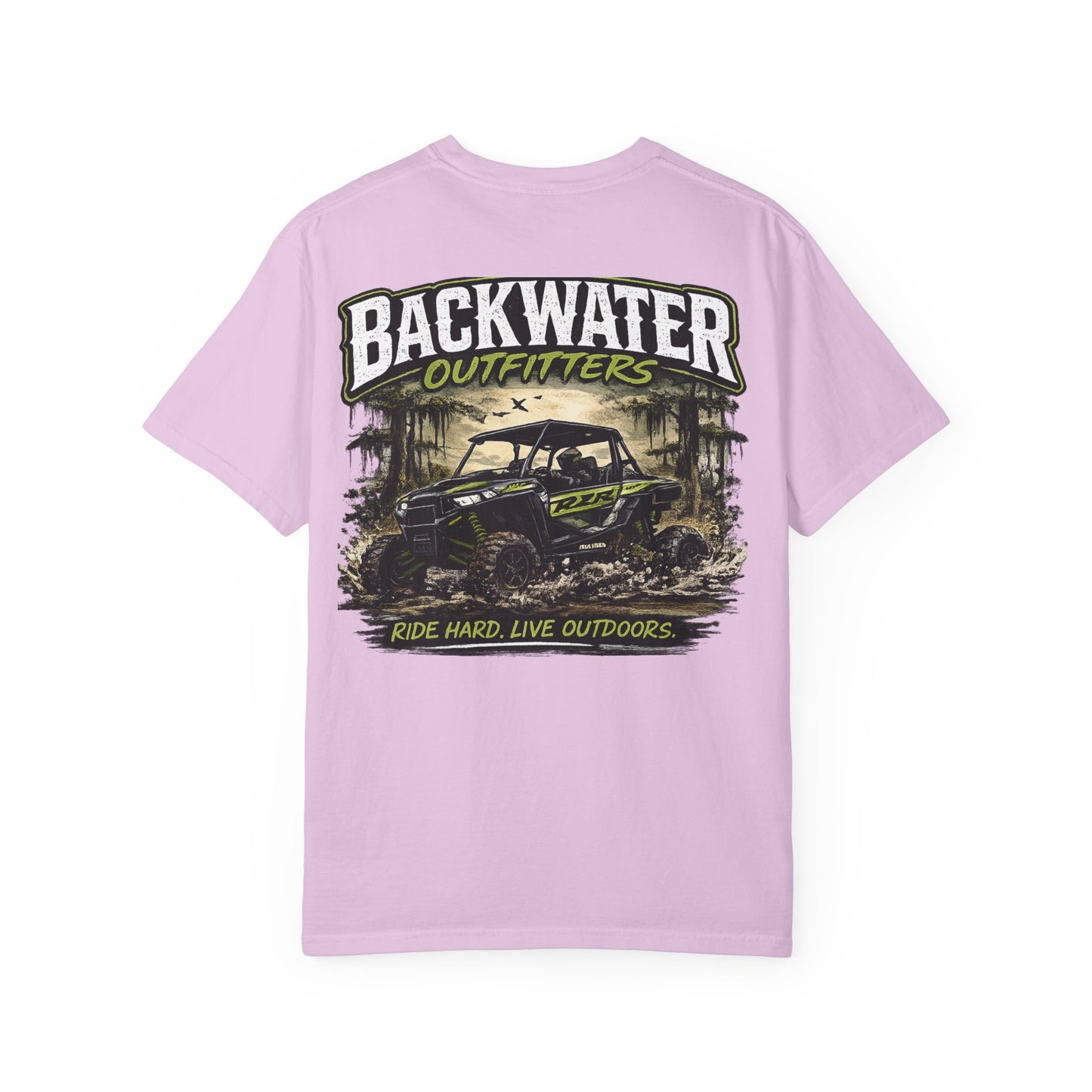 Backwater Outfitters UTV Adventure T-Shirt — "Ride Hard, Live Outdoors" Graphic Tee
