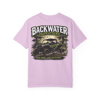 Backwater Outfitters UTV Adventure T-Shirt — "Ride Hard, Live Outdoors" Graphic Tee