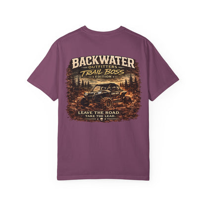 Trail Boss T-Shirt — Backwater Outfitters Off-Road Graphic Tee ("Leave the Road, Take the Lead")