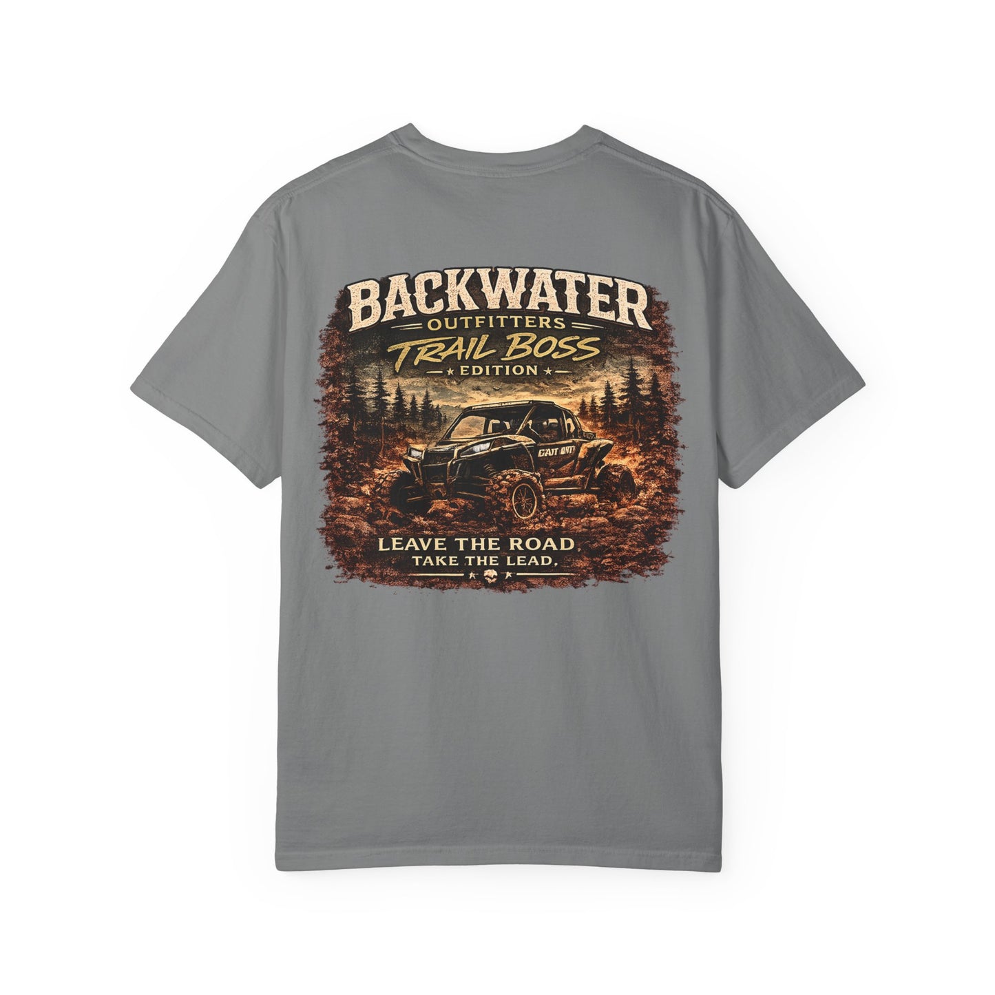Trail Boss T-Shirt — Backwater Outfitters Off-Road Graphic Tee ("Leave the Road, Take the Lead")