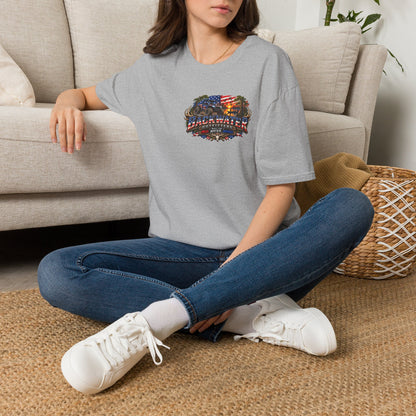 Backwater Bass Fishing T-Shirt — American Flag Boat Graphic Tee