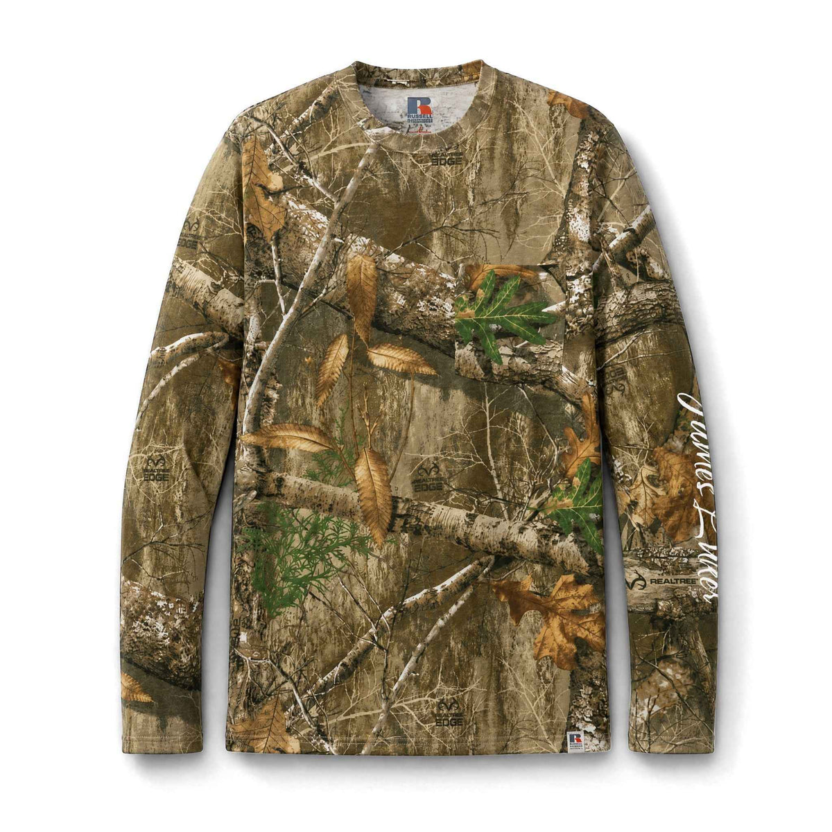 Camo Long Sleeve Pocket Tee — Backwater Outfitters Antler Logo
