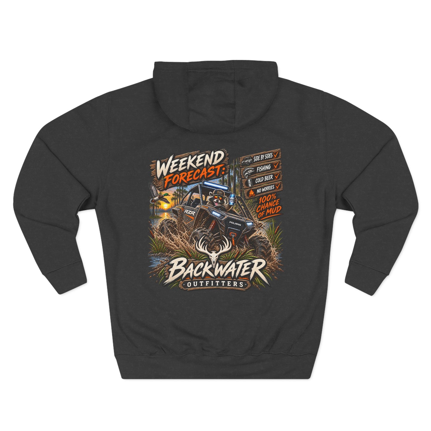 Backwater Outfitters "Weekend Forecast" Off-Road Hoodie — ATV Mud Riding Graphic Hoodie