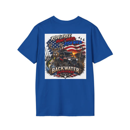 Patriotic Trailblazer T-Shirt — American Flag Motorcycle Graphic