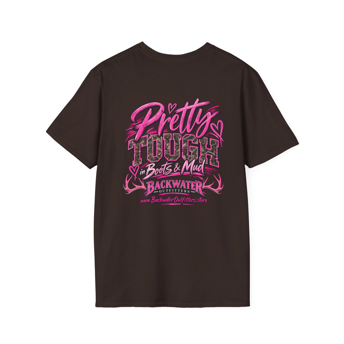 Women Backwater Outfitters "Pretty Tough" Fishing T-Shirt Printify