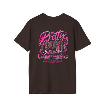 Women Backwater Outfitters "Pretty Tough" Fishing T-Shirt Printify