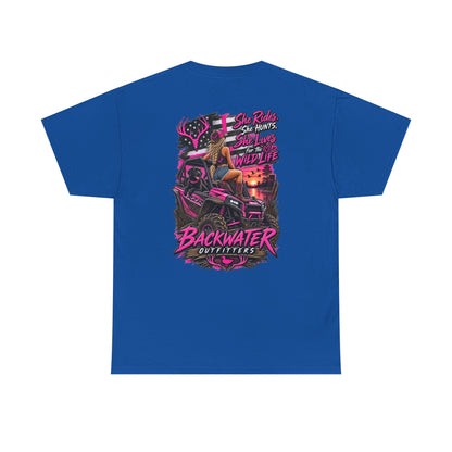Backwater Bayou Graphic Tee — "Backwater Buttwhips" Outdoor Fishing & Hunting Shirt