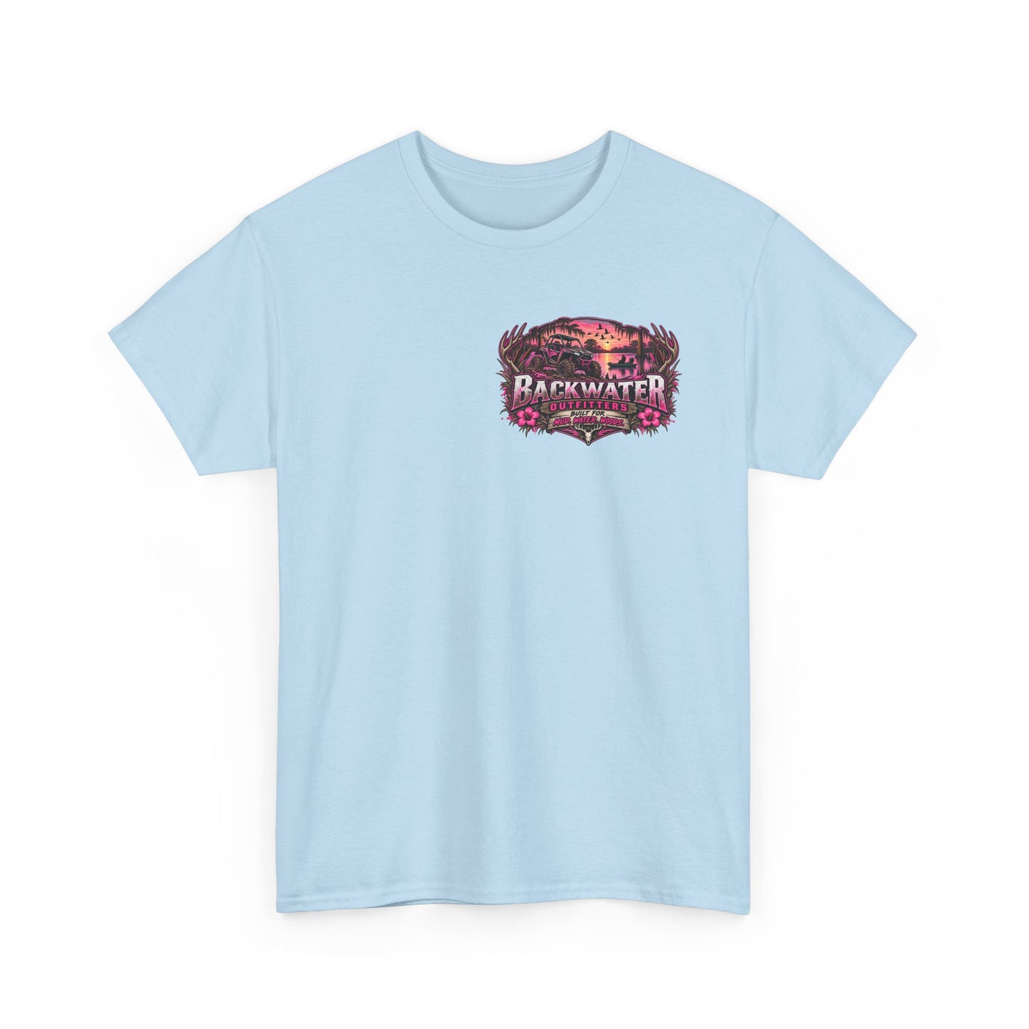 Backwater Outfitters Hunting Graphic Tee — "Born to Hunt, Forced to Work"