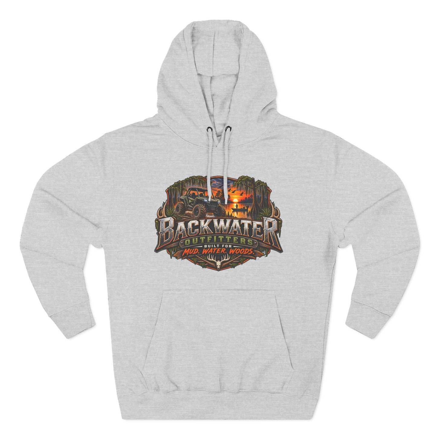 Backwater Outfitters Fishing Hoodie — "Master Baiter" Graphic Pullover
