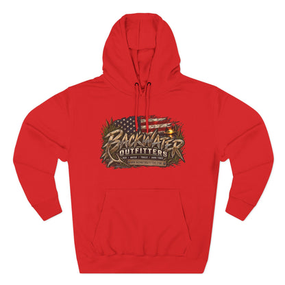 Backwater Outfitters Off-Road Hoodie – American Flag & UTV Graphic Fleece Printify