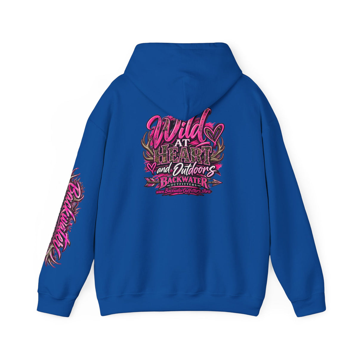 Backwater 'Wild At Heart' Hoodie – Outdoors Adventure Pullover Printify