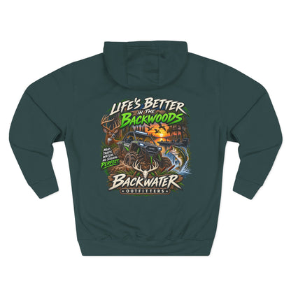 Backwater Outfitters Off-Road Hoodie – "Life's Better in the Backwoods" Graphic