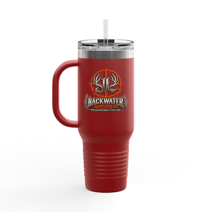 James Luker Backwater Hunting Logo 40oz Insulated Travel Mug Printify