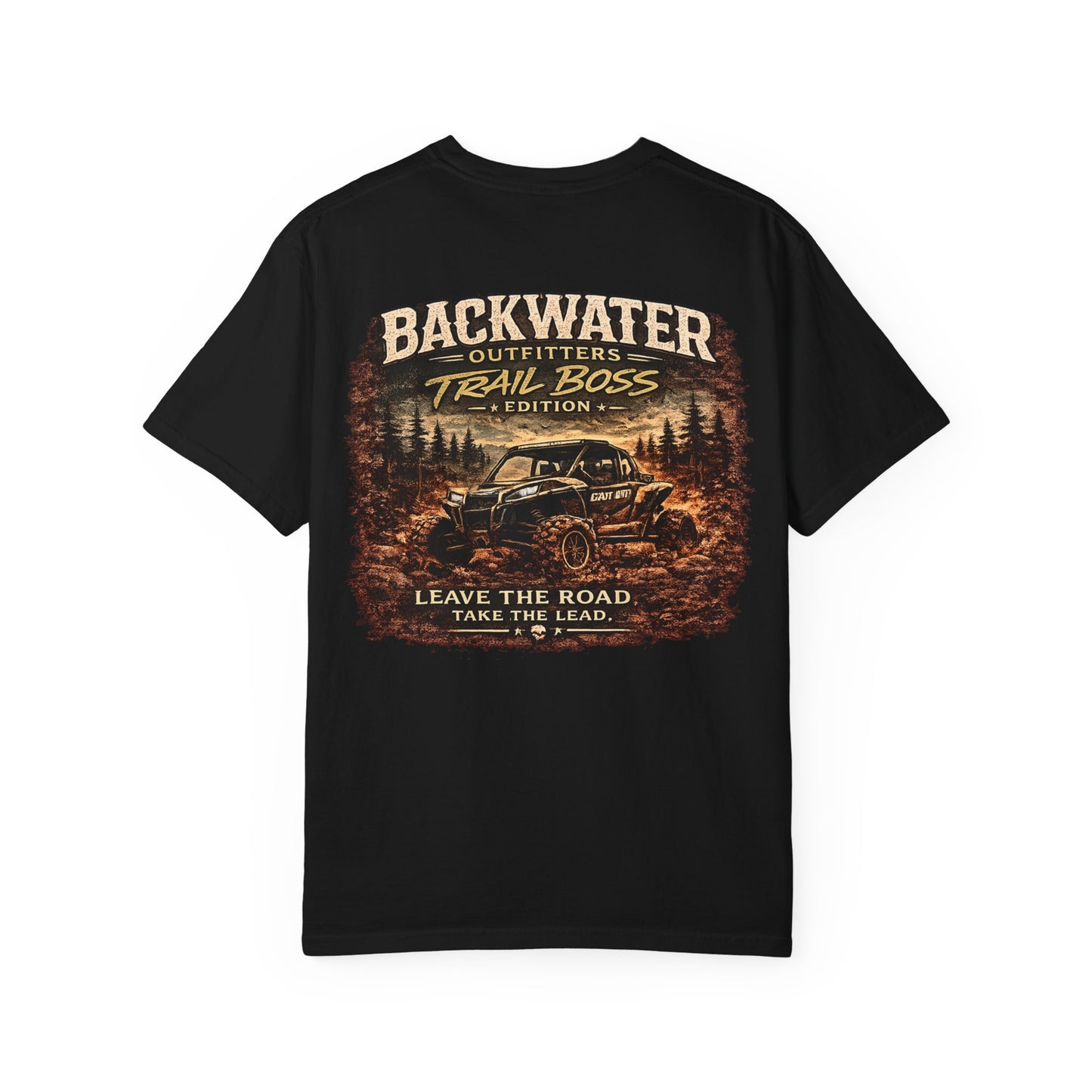 Trail Boss T-Shirt — Backwater Outfitters Off-Road Graphic Tee ("Leave the Road, Take the Lead")