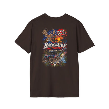 Backwater Outfitters Fishing T-Shirt – American Flag Fish Logo