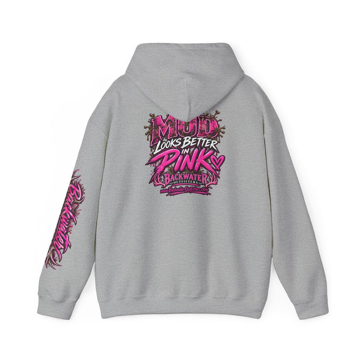 Girl Backwater Outfitters "Mud Looks Better Pink" Hoodie Printify