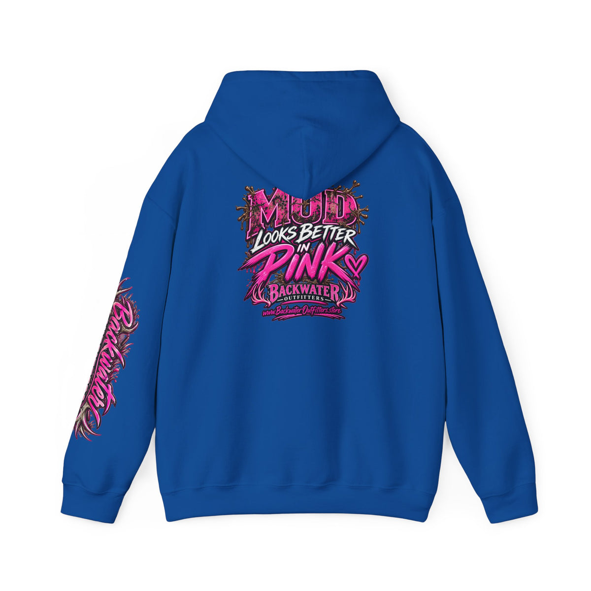 Girl Backwater Outfitters "Mud Looks Better Pink" Hoodie Printify