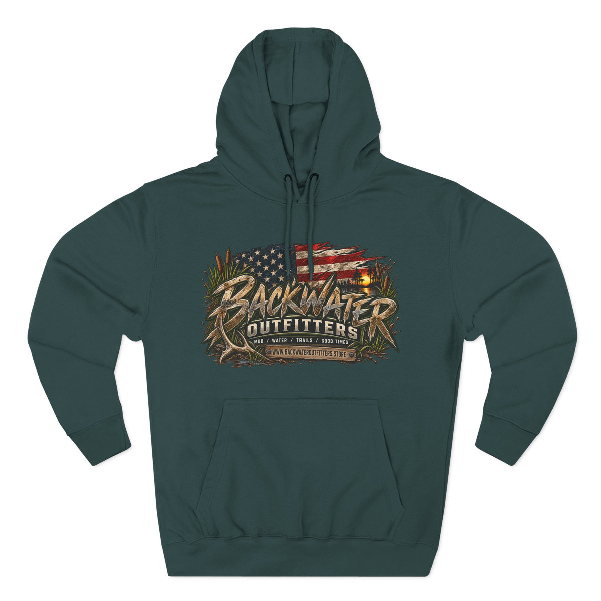 Backwater Outfitters Off-Road Hoodie — American Flag & UTV Graphic Printify