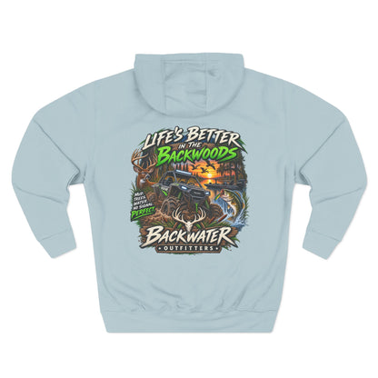 Backwater Outfitters Off-Road Hoodie – "Life's Better in the Backwoods" Graphic