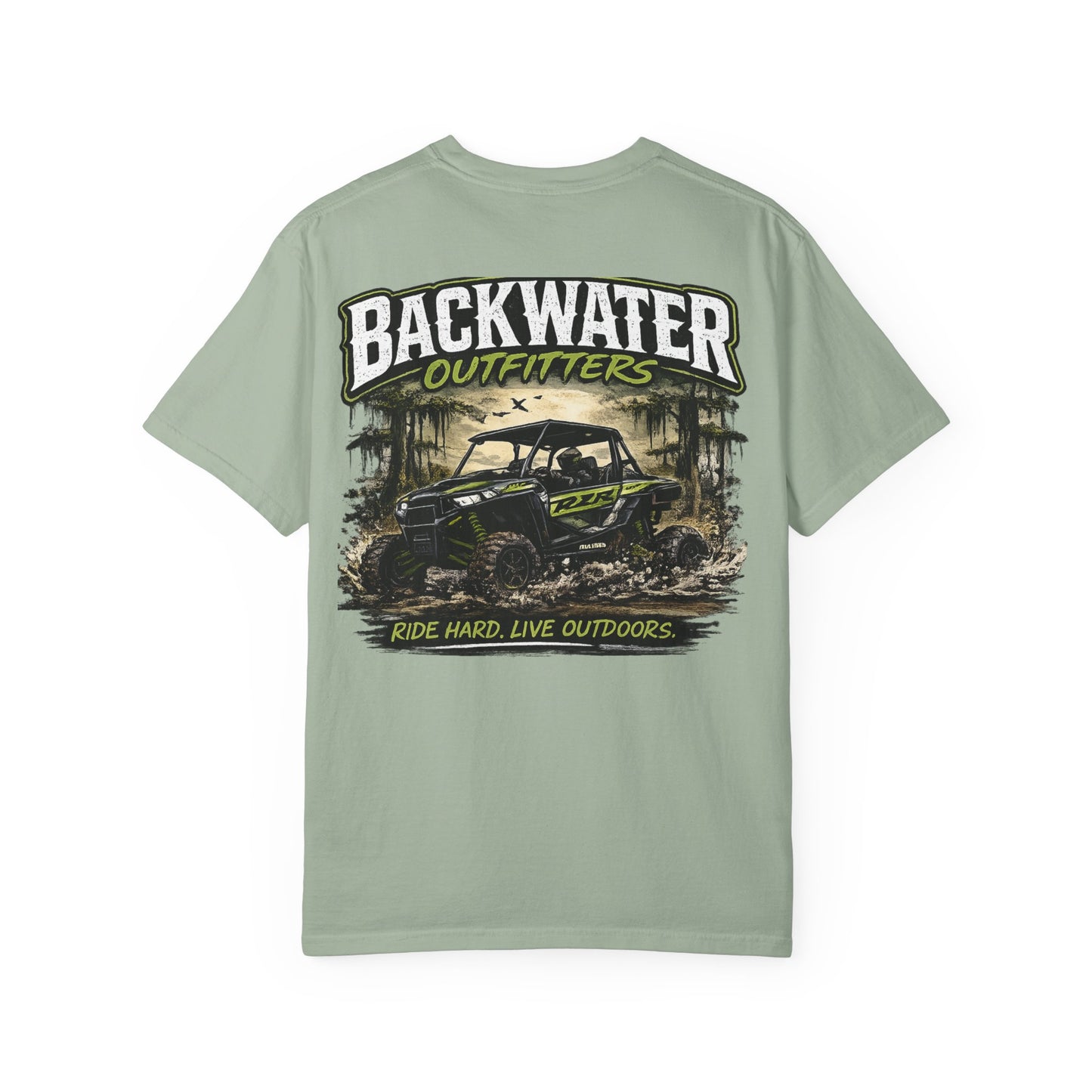 Backwater Outfitters UTV Adventure T-Shirt — "Ride Hard, Live Outdoors" Graphic Tee
