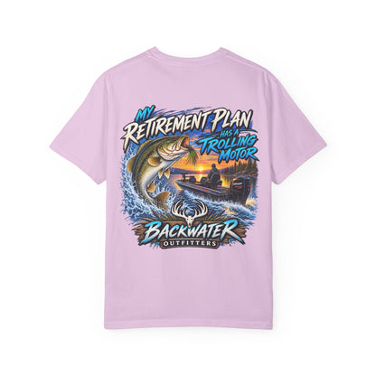 Fishing T-Shirt — "My Retirement Plan Has a Trolling Motor" Backwater Outfitters