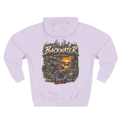 Backwater Outfitters Hoodie — 'Ride It • Hunt It • Fish It' Outdoor Pullover