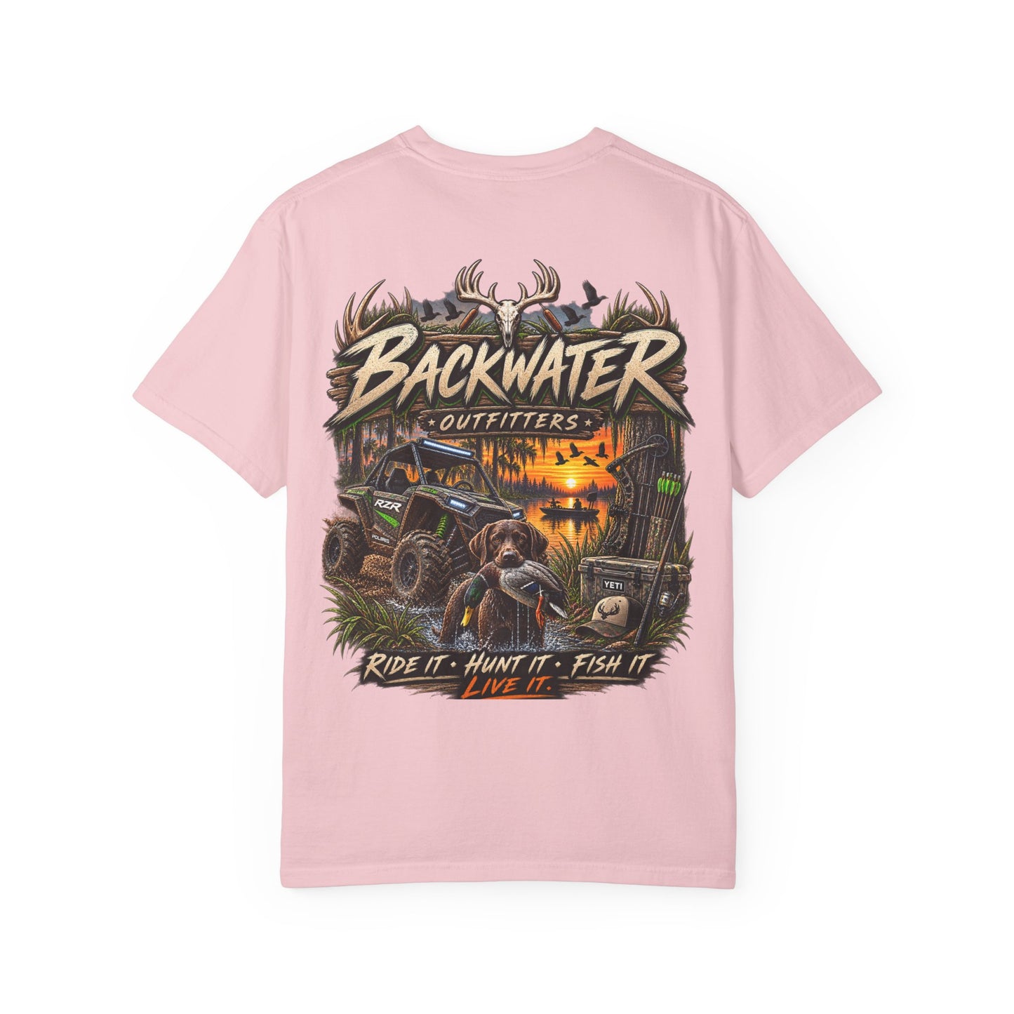 Backwater Outfitters Graphic T-Shirt — Ride It • Hunt It • Fish It