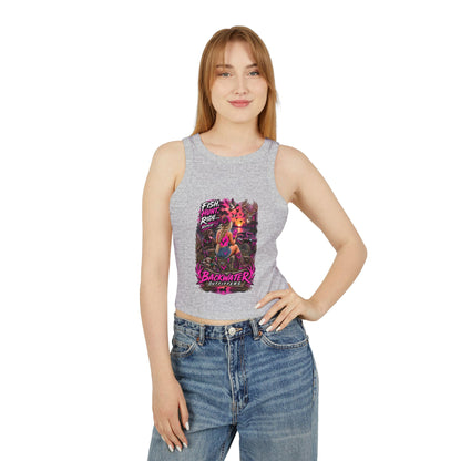 Backwater Outfitters Fish Hunt Ride Tank — Women's Graphic Racer Crop Top