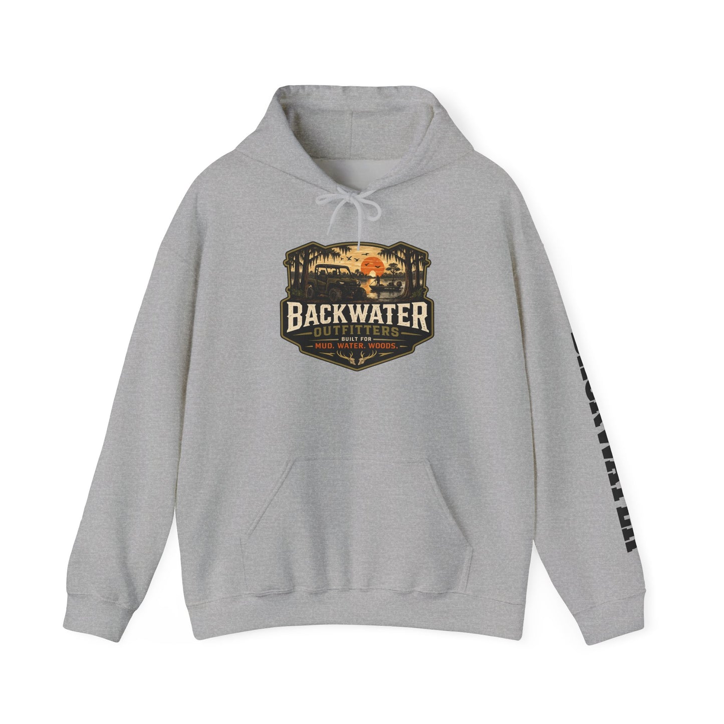 Backwater Outfitters Hoodie — Outdoor Off-Road Graphic Pullover