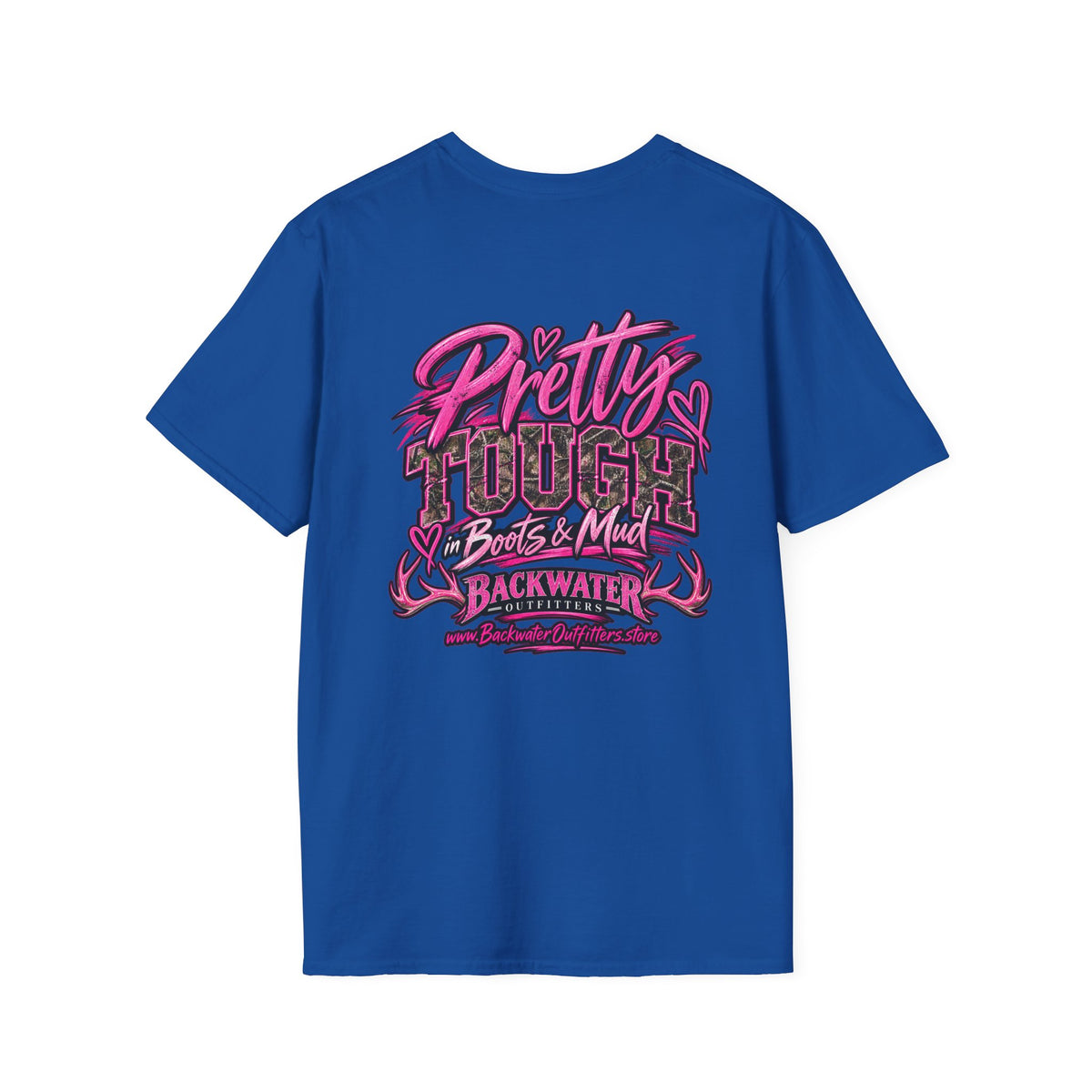 Women Backwater Outfitters "Pretty Tough" Fishing T-Shirt Printify