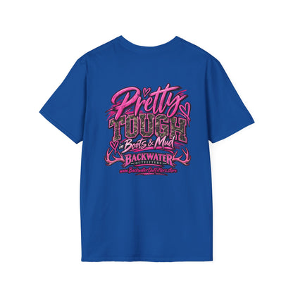 Women Backwater Outfitters "Pretty Tough" Fishing T-Shirt Printify