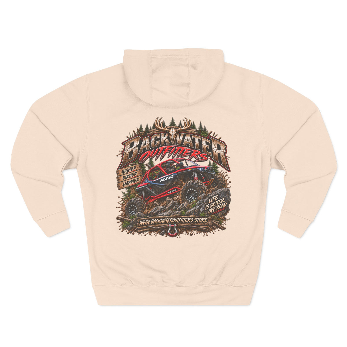 Backwater Outfitters Off-Road Hoodie — American Flag & UTV Graphic Printify