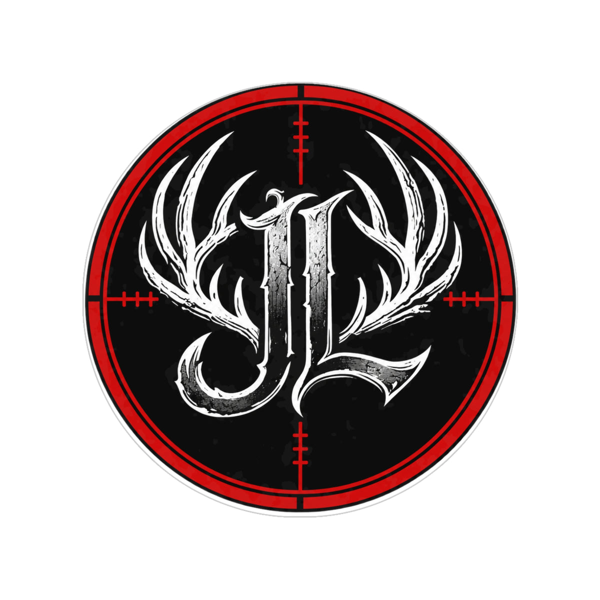 Gothic Antler Monogram Outdoor Sticker