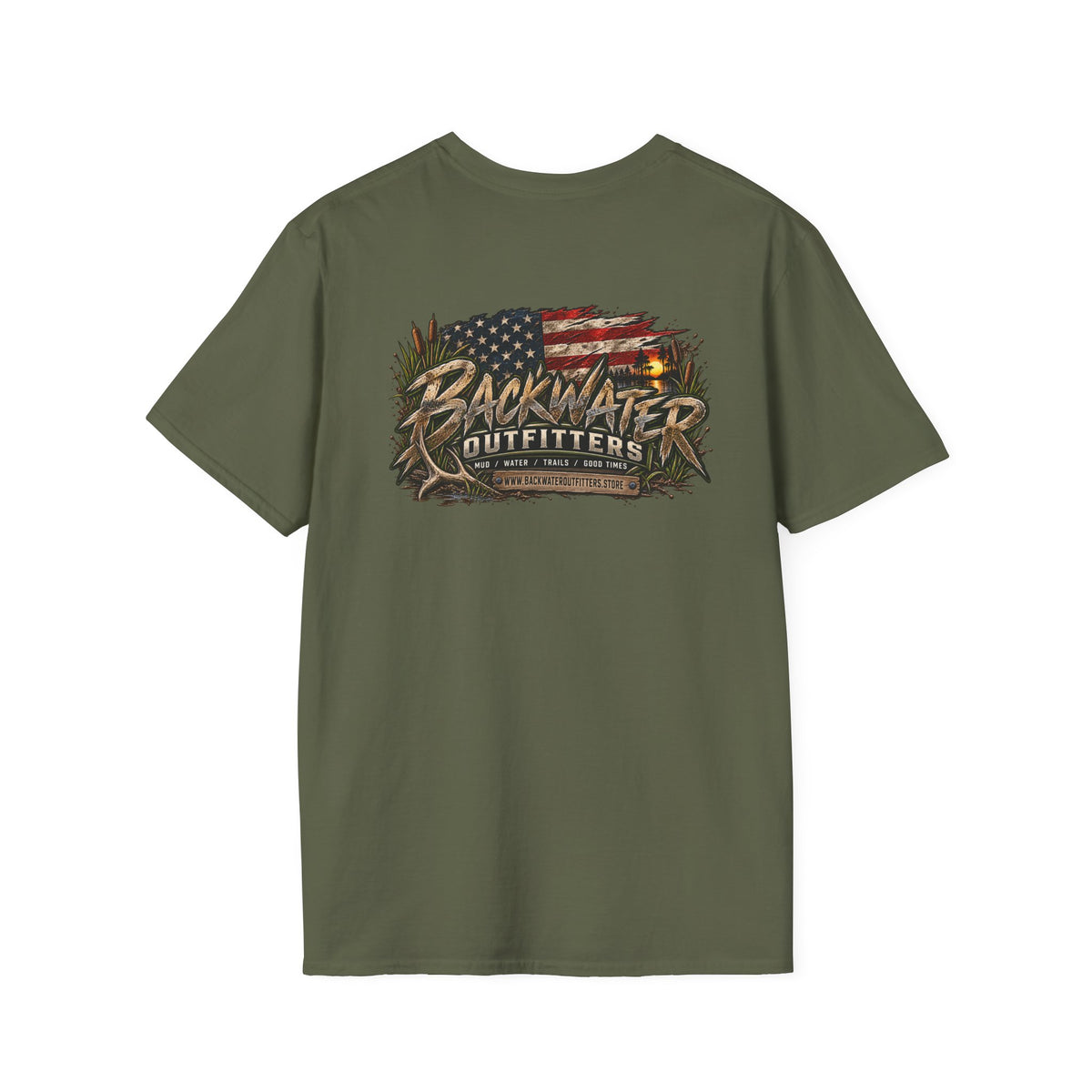 Backwater Outfitters Outdoor Fishing Graphic T-Shirt