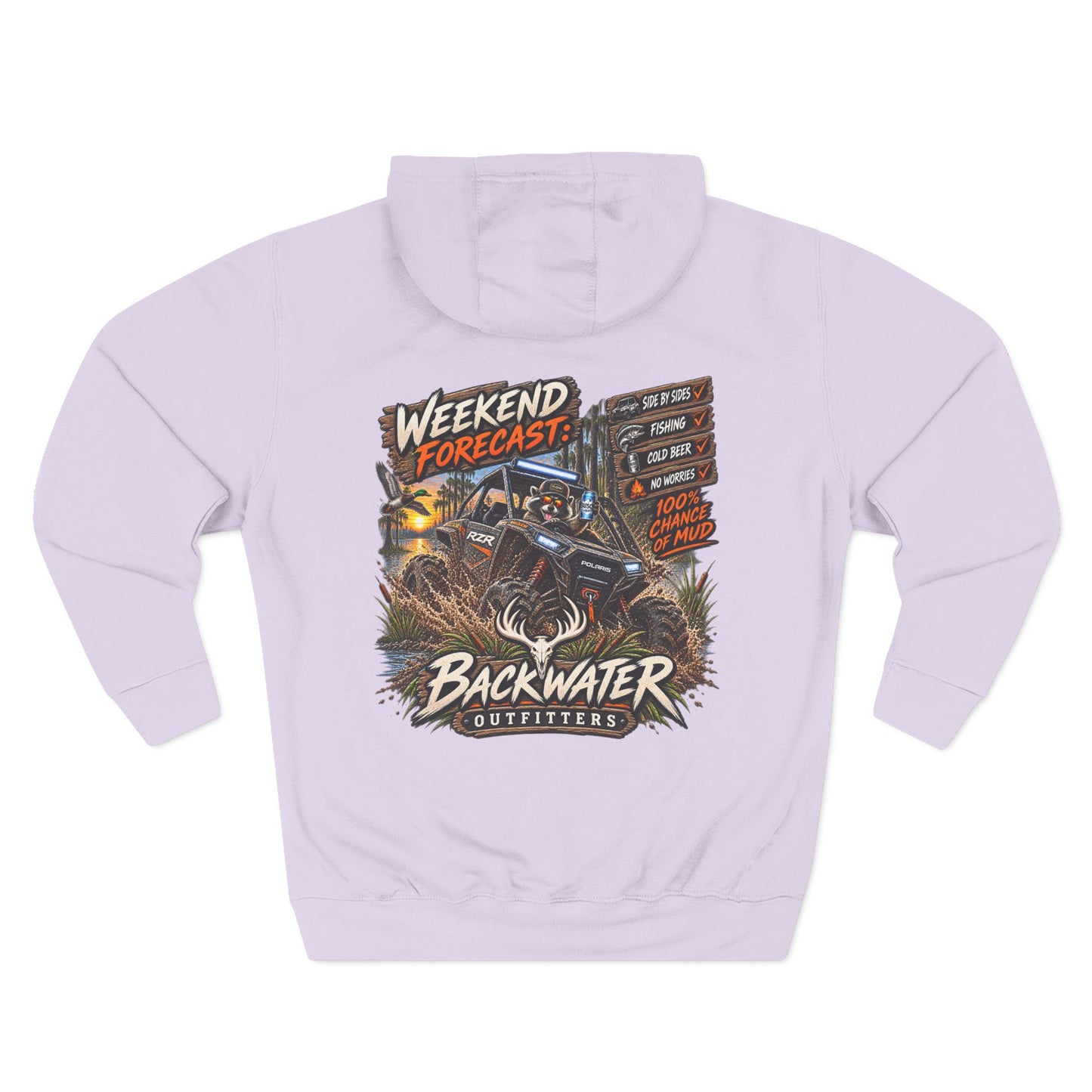 Backwater Outfitters "Weekend Forecast" Off-Road Hoodie — ATV Mud Riding Graphic Hoodie