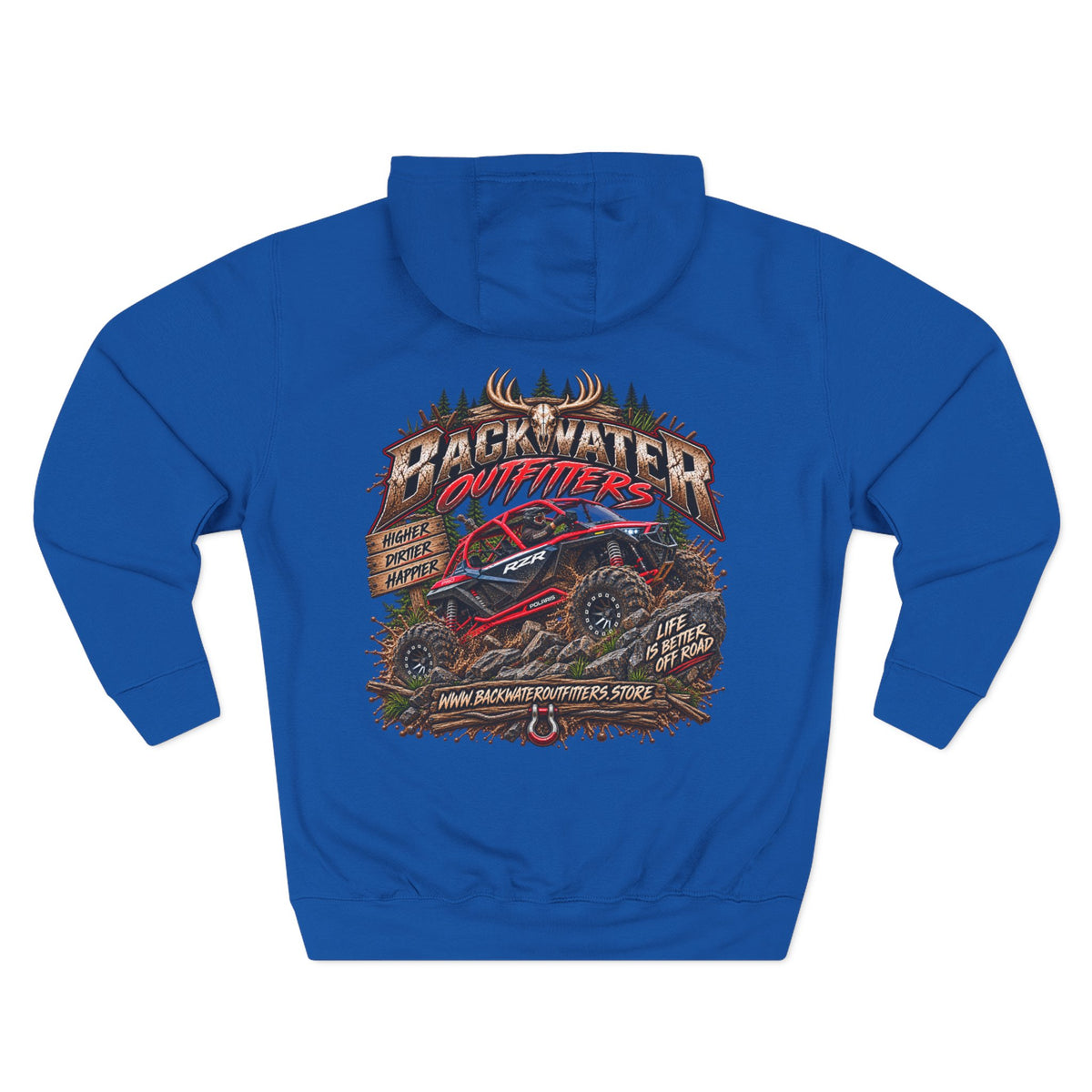 Backwater Outfitters Off-Road Hoodie — American Flag & UTV Graphic Printify