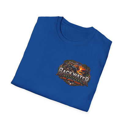Backwater Fishing T-Shirt — "Fish Explore Unwind" Outdoor Angler Tee Printify
