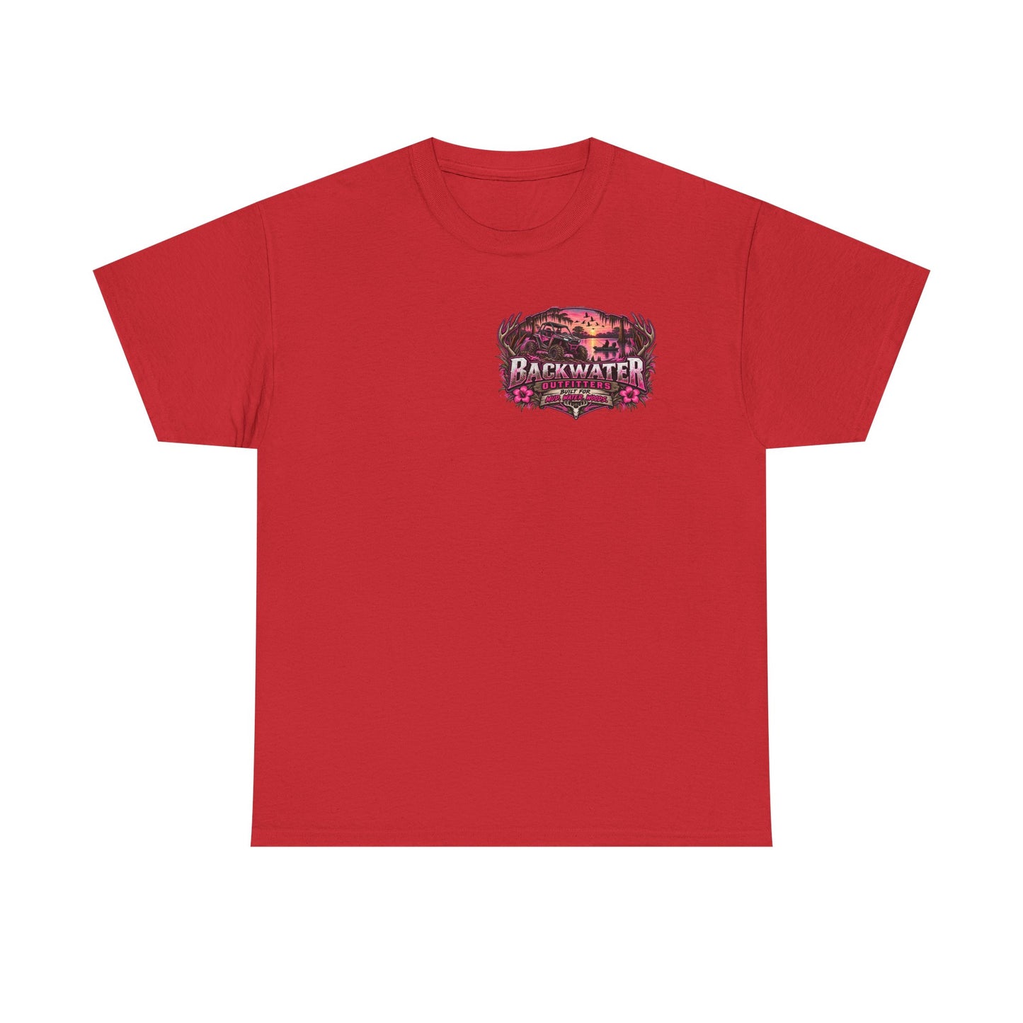 Backwater Outfitters Graphic Tee — "Fish Hunt Ride Repeat" Beach & Fishing Shirt