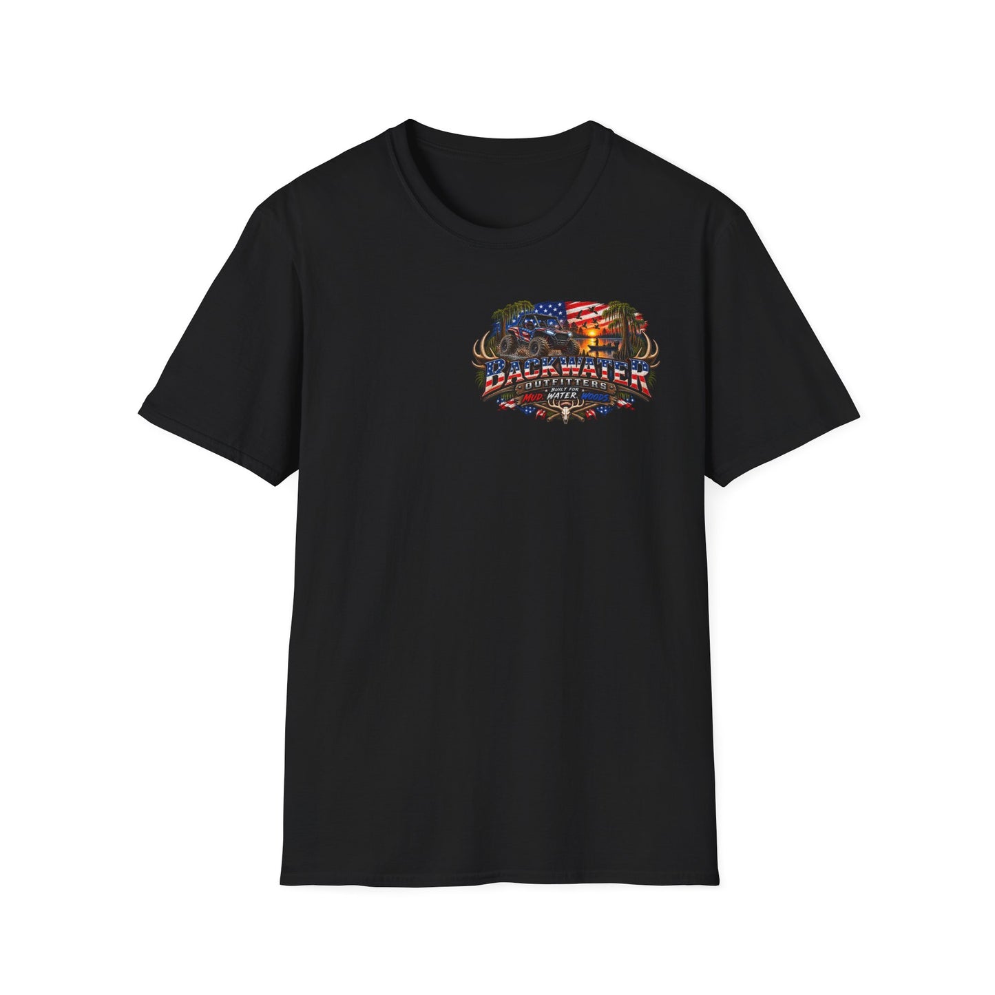 Patriotic Trailblazer T-Shirt — American Flag Motorcycle Graphic