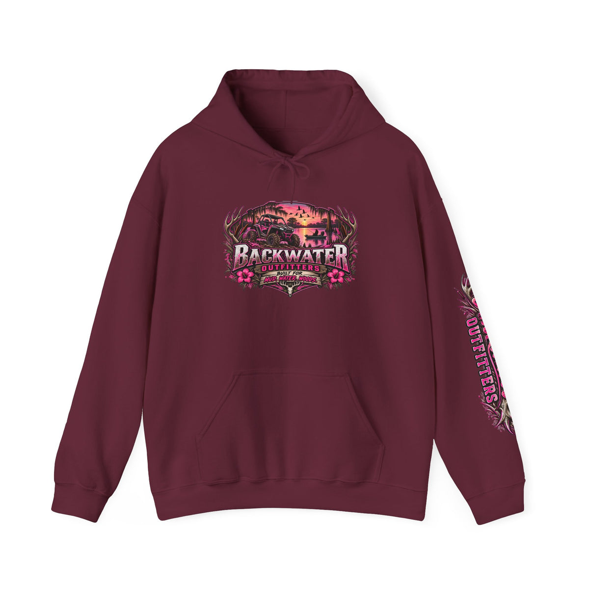 Backwater 'Wild At Heart' Hoodie – Outdoors Adventure Pullover Printify