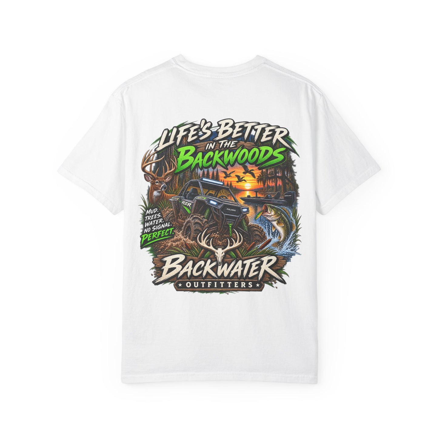 Backwater Outdoor Logo T-Shirt — Retro Fishing & Camping Tee