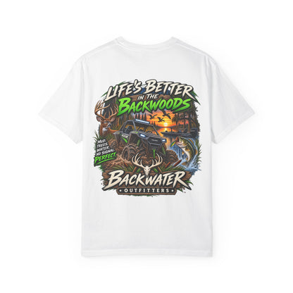 Backwater Outdoor Logo T-Shirt — Retro Fishing & Camping Tee