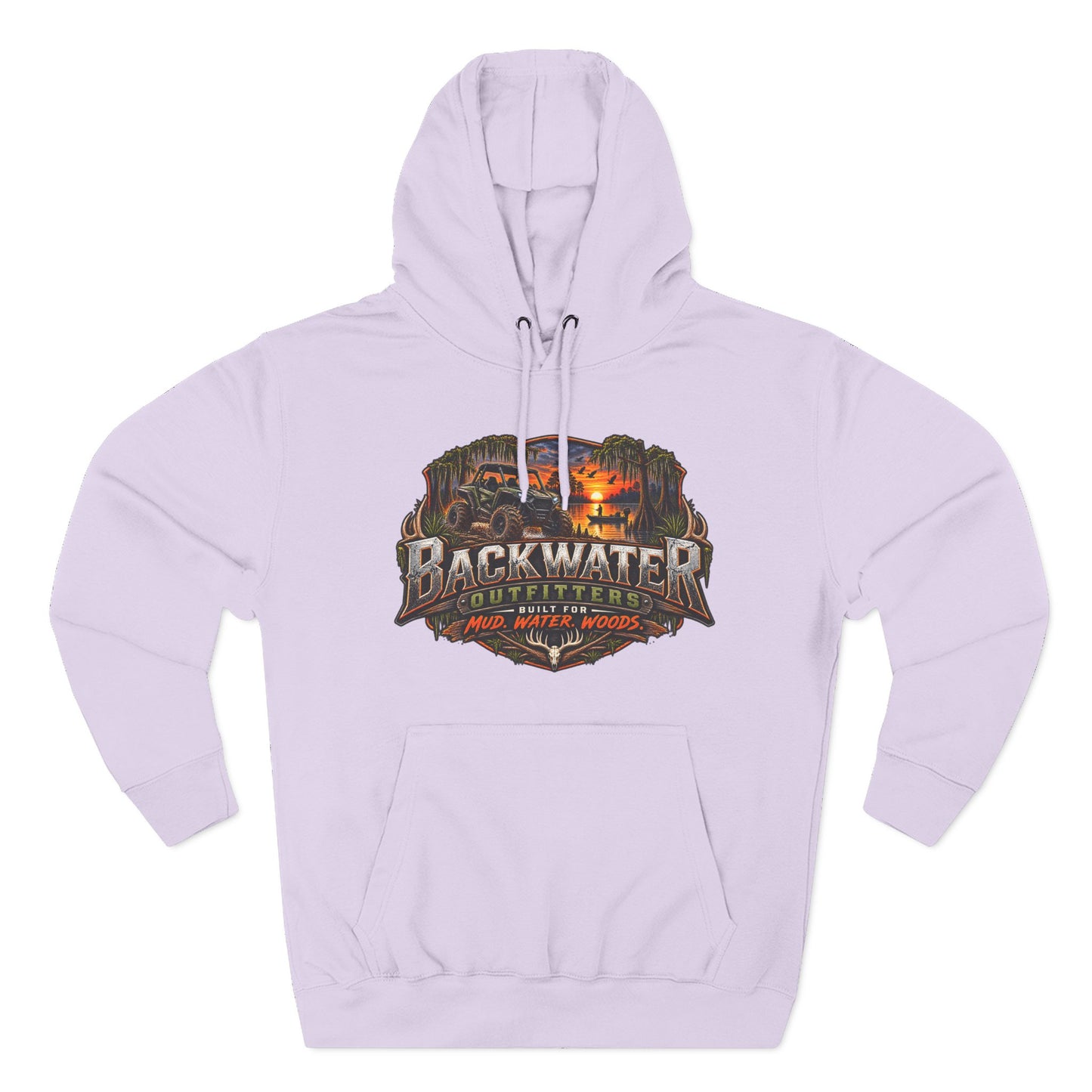 Backwater Outfitters Hoodie — Ride It, Hunt It, Fish It Graphic Pullover