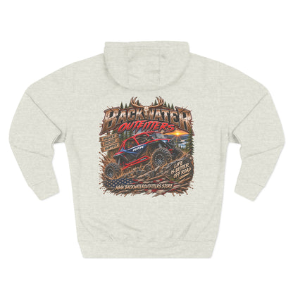 Backwater Outfitters Off-Road Hoodie – American Flag & UTV Graphic Fleece Printify